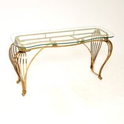 Vintage Italian Brass and Glass Console Table