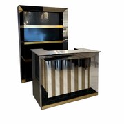Vintage Italian Chrome And Brass Bar Cabinet