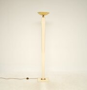 Vintage Italian Cream And Brass Floor Lamp