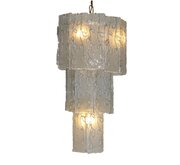 Vintage Italian Glass And Brass Chandelier