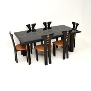 Vintage Italian Lacquered Dining Table And Chairs