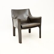 Vintage Italian Leather Armchair By Mario Bellini