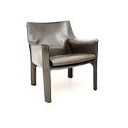 Vintage Italian Leather Armchair By Mario Bellini