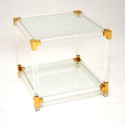 Vintage Italian Lucite & Glass Coffee / Side Table