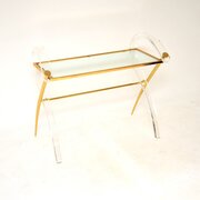 Vintage Italian Lucite And Gold Finish Table
