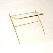 Vintage Italian Lucite And Gold Finish Table