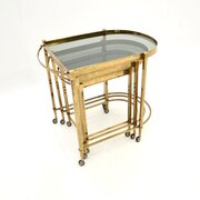 Vintage Italian Nest Of Tables In Brass
