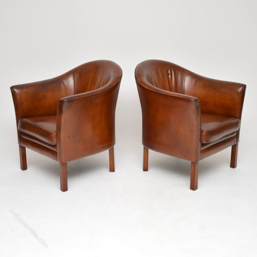 Antiques Atlas Vintage Leather Armchairs By Mogens Hansen