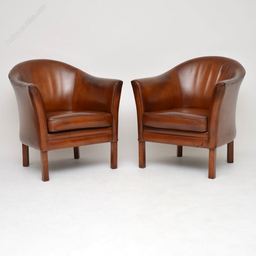 Antiques Atlas Vintage Leather Armchairs By Mogens Hansen