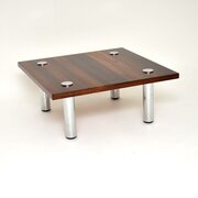 Vintage Rosewood And Chrome Coffee Table By Pieff