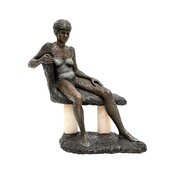 Vintage Sculpture Of A Woman On A Bench