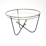 Vintage Steel And Brass Coffee Table