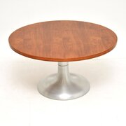 Vintage Teak And Steel Tulip Coffee Table