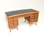 Vintage Walnut Pedestal Desk By Laszlo Hoenig