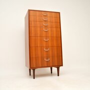 Vintage Walnut Tallboy Chest Of Drawers