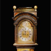 A Very Original Dark Green Chinoiserie Longcase