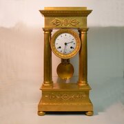 Early French  Ormolu Portico Clock Circa 1820