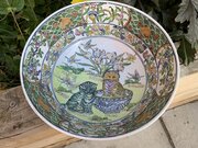 Cantonese Qing Dynasty Famille Rose/ Verte Large Bowl