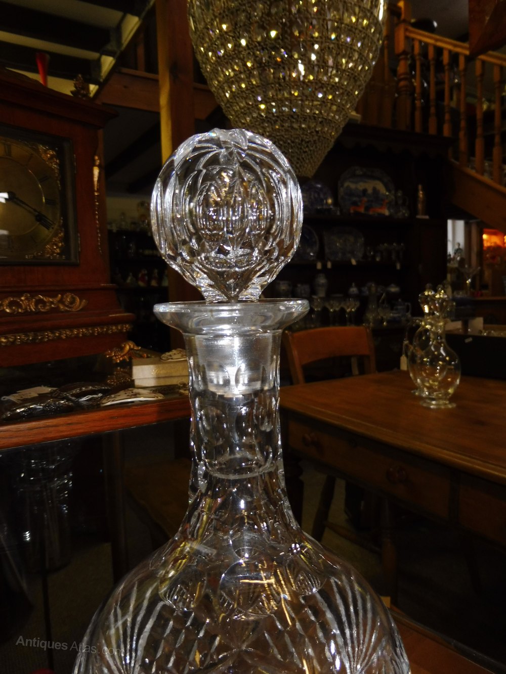 Antiques Atlas Large Vintage Cut Glass Crystal Wine Decanter