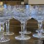 Six Tyrone Irish Crystal Slice Cut Wine Glasses