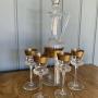 Moser Glass Gold Banded Liqueur Set
