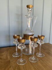 Moser Glass Gold Banded Liqueur Set