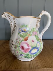 Antique Copeland Handpainted Floral Wedding Jug