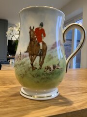 Royal Crown Derby Gold Rimmed Hunting Tankard Signed 