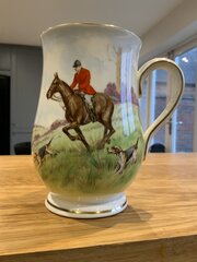 Royal Crown Derby Gold Rimmed Hunting Tankard Signed 