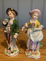 Pair Of Sitzendorf German Porcelain Figures