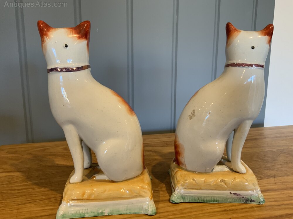 Antiques Atlas - Antique Pair Of Staffordshire Seated Cats