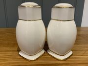 Royal Crown Derby White And Gold Salt And Pepper Pot