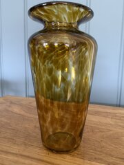 Amber Glass Handblown Vase Signed Jacobson