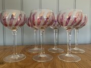 Set Of Six Strawberries And Lace Champagne Coupes