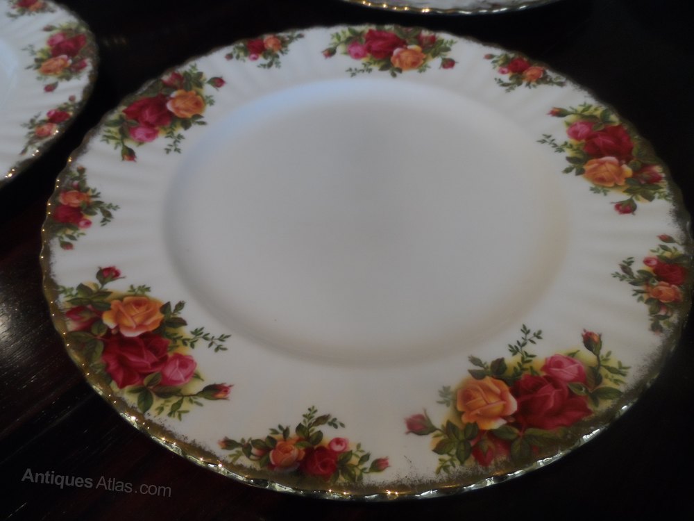 Antiques Atlas Set Of Six Royal Albert Country Rose Dinner Plates