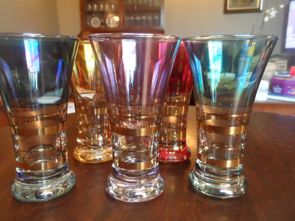 Antiques Atlas Set Of Six Vintage Art Deco Glasses