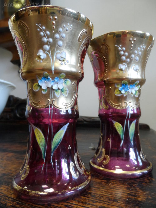 Antiques Atlas Glass Gold Overlay Vases