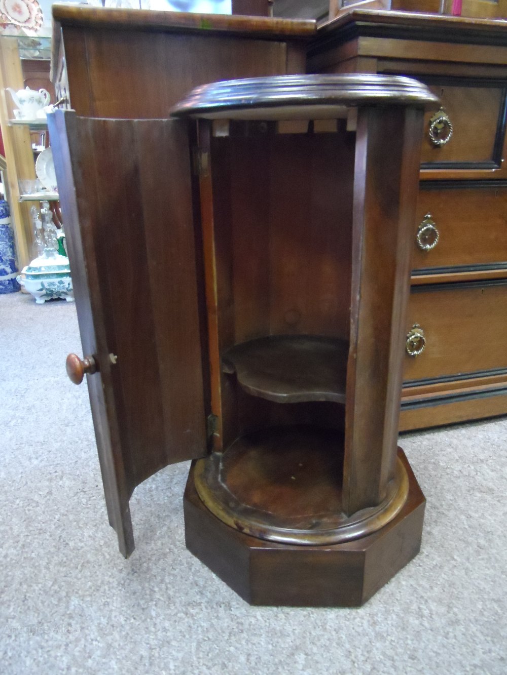 Victorian Mahogany Circular Fluted Bedside Antiques Atlas