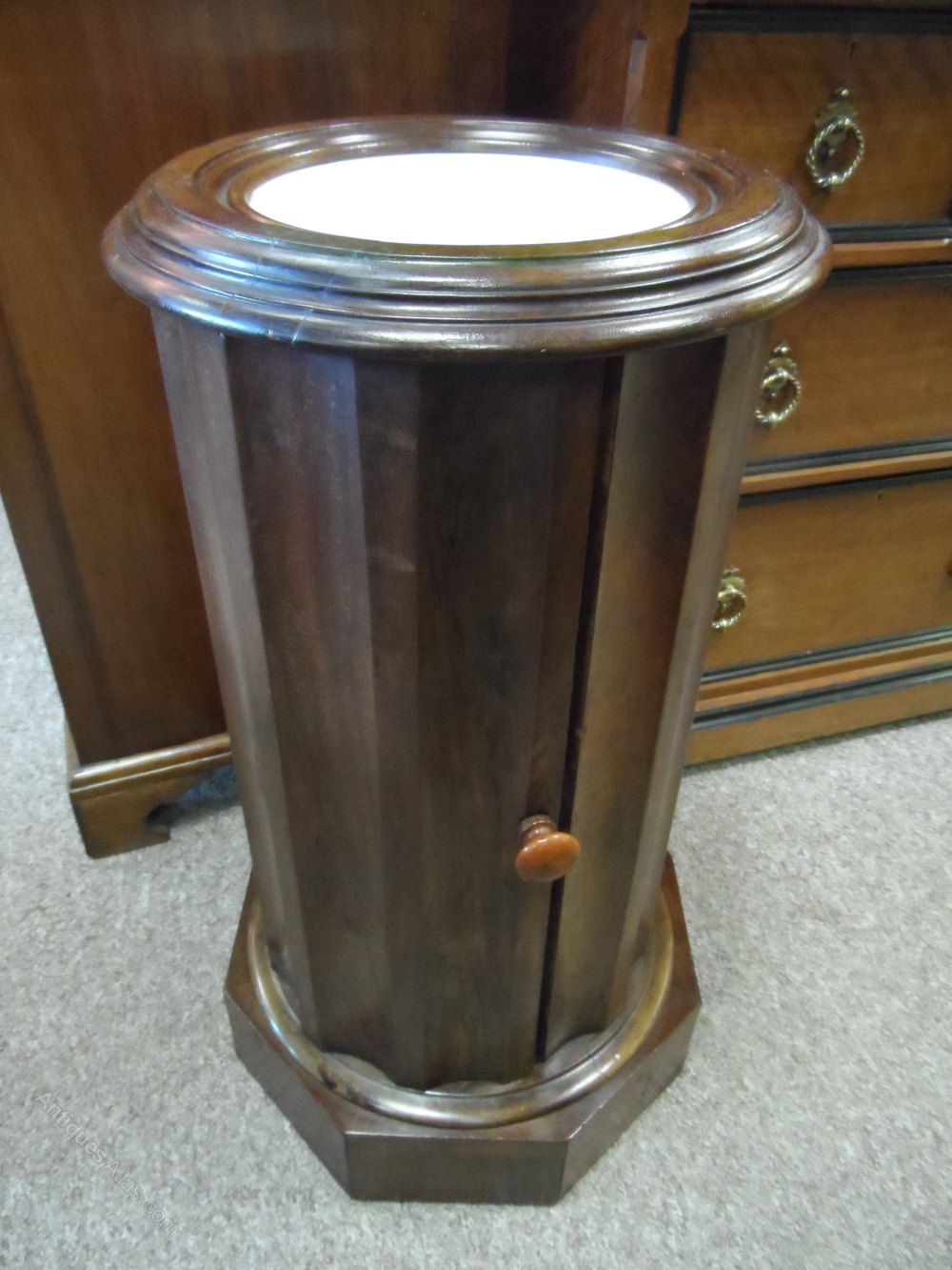 Victorian Mahogany Circular Fluted Bedside Antiques Atlas
