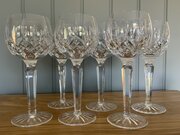 Set Of Six Waterford Long Stemmed Hock Glasses