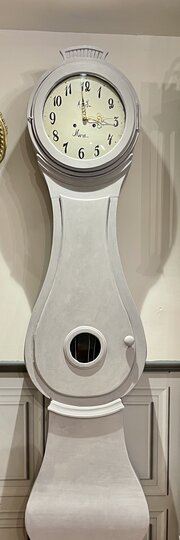 19th Century Swedish Painted Pine Mora Clock AAJ