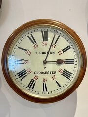 Victorian Mahogany Wall Clock - T Haman Gloucester
