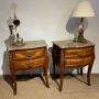 Pair Of Marble Topped Bedside Cabinets  
