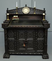 Adapted 17th Century Oak Cupboard Standing Bureau