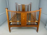  Edwardian Mahogany Double Bed & Spring Base