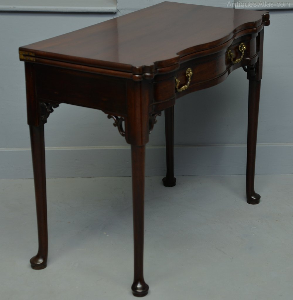 Serpentine Mahogany Side / TeaTable Antiques Atlas