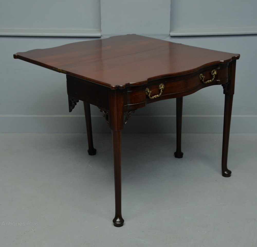 Serpentine Mahogany Side / TeaTable Antiques Atlas