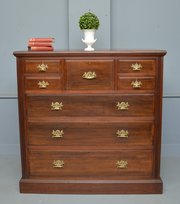 Handsome Large Edwardian Walnut Chest Of Drawers 