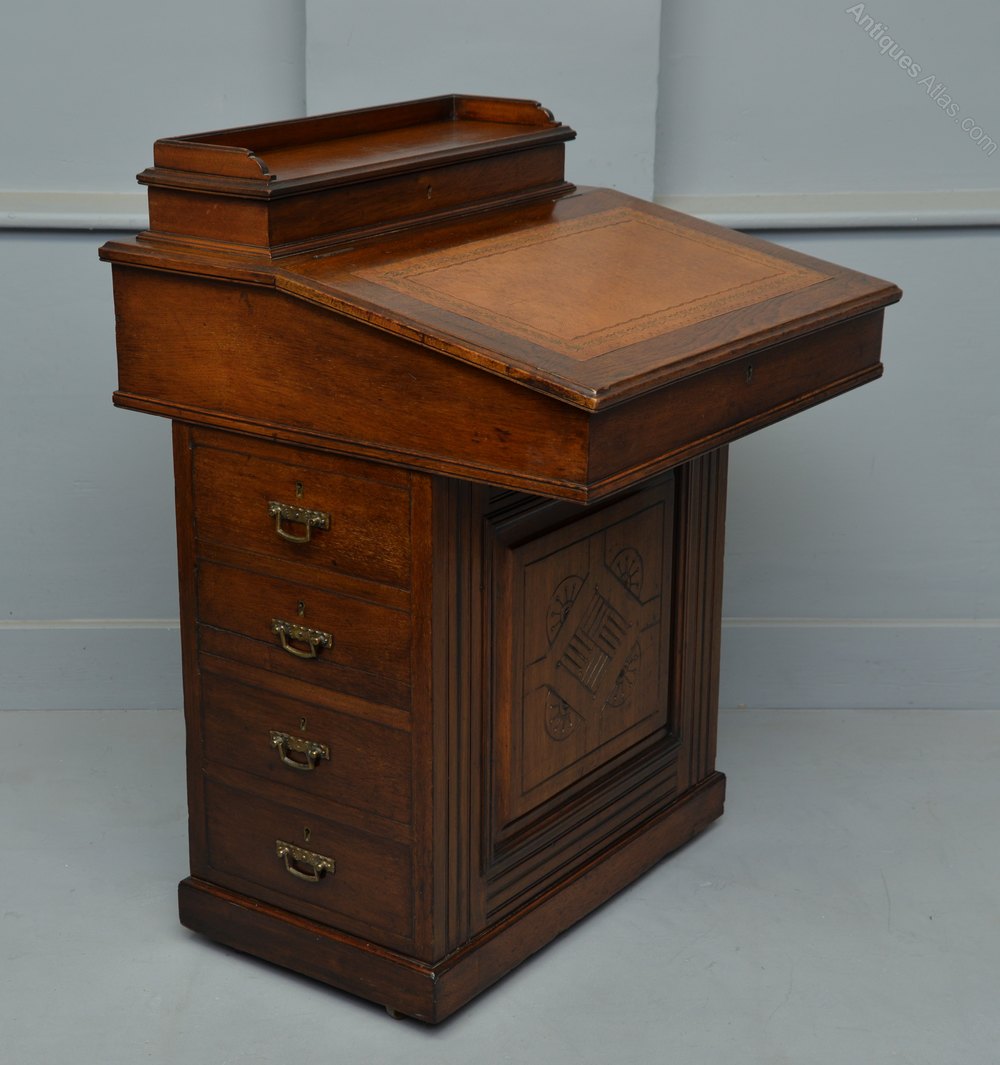 Late Victorian Oak Davenport Desk Antiques Atlas