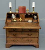 Queen Anne Oak Bureau / Desk / Chest Of Drawers